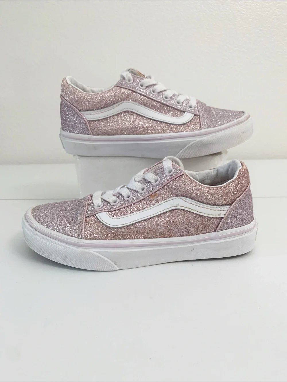 Vans Old Skool Glitter Pink Youth Sneakers ~ 2.5